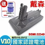 筆電達人 戴森 Dyson 原廠規格 2400mAh 高容量 V10 電池 適用 SV12 加贈後置濾心 與 拆機螺絲刀