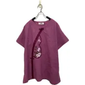 【荷湘田】夏裝盤扣手繪古典寬鬆舒適棉衣茶服推推