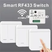 【遙控專區】遙控開關免布線隨意貼86型RF433無線面板智能雙控電燈翹 板開關