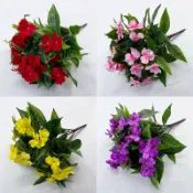 *臺灣出貨*真花假花真植物單束鳳仙花小碎花單支室外工程杜鵑花家居 裝飾 臺灣熱賣人造花 裝飾 仿真 免維護 不褪色