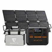 【BLUETTI】AC70P 1000W 戶外移動電源 130W太陽能板套組(移動電源 戶外電池 露營 車宿 行動電源 UPS)