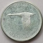 #2 大雁 加拿大1967年1元 銀幣 建國百年紀念幣 36mm 23.3g 80%銀