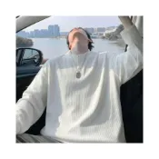 (店+)長袖上衣男套頭棉質寬鬆大尺碼防風防寒保暖內搭男款發熱衣打底衫衛生衣大學t工作通勤重磅韓版外穿素色彈性厚磅春秋天休閒長袖t恤男装