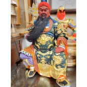 【修緣佛像文物館】1尺3身關公關聖帝君 神像 佛像 神尊 神明 神桌 佛櫥 佛桌 江西小葉樟雕刻