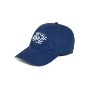 【adidas 愛迪達】Slogan Cap 藍色 刺繡 遮陽 運動 休閒 老帽 棒球帽 帽子 KX6866
