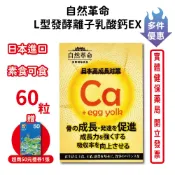 買3送1自然革命L型發酵離子乳酸鈣EX 60粒/瓶 (單盒1000) 奶素可食 日本進口 乳酸鈣 鈣 公司正貨