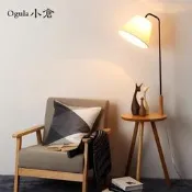 【PChome 24h購物】【Ogula小倉】北歐簡約原木茶幾客廳臥室書房LED落地燈（閱讀燈/立燈/照明燈/床頭燈/茶几立燈/檯燈） R99N