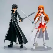 昕購商鋪 快速出貨 刀劍神域 figma174桐人 亞絲娜1669粘土人可動手辦動漫二次元擺件