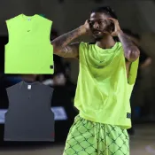 NIKE DRY TEE 灰 螢光黃 Ja Morant同款 莫蘭特 立體LOGO 無袖 運動背心 男款【HV1889】