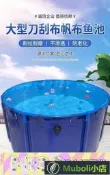 【特厚帆布  十年質保】圓形帆布魚池加厚折疊蓄養殖錦鯉水池帶支架家用大型養魚池防水布