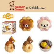 日本 拉拉熊 Mister Donut x Rilakkuma 甜甜圈聯名限定 冰箱貼 磁鐵小公仔 玩具 盲盒 小擺件