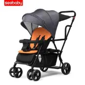 【品質保固 免運】SEEBABY聖得貝0-6歲可坐可躺雙胞胎二胎寶寶雙人遛娃BB推車嬰兒車嬰兒手推車 寶寶推車