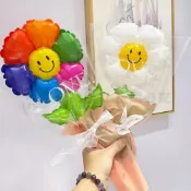 (店+)DIY 向日葵 氣球花束 母親節 畢業季 手持氣球 太陽花 鋁箔氣球 情人節 造型氣球 告白氣球 S550012