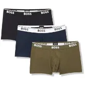 【HUGO BOSS】2024男時尚合身黑藍橄欖色四角內著混搭3件組-網
