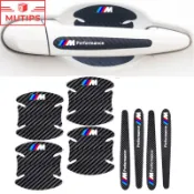 寶馬8件汽車卡夢把手門碗貼紙用於BMW M E36 E46 E30 E90 F10 F30 E39 E60 X1 E84
