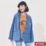 【5th STREET】 中性 牛仔西裝外套-中古藍 (510599)