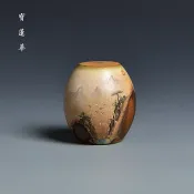 協貿國際日用品生活7館 手繪墨彩山水窯變陶蓋置 蓋托 壺蓋架子壺蓋托座 蓋子座 茶道配件