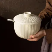 豬油罐 辣椒油罐 油罐 儲油壺 瀝油壺 儲油罐 醬料罐 家用豬油罐陶瓷帶蓋耐高溫大號辣椒罐大容量食用鹽調味罐日式餐具