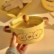 ✨臺灣熱銷✨餐具 泡麵碗 湯碗 拉麪碗可愛狗泡麪碗陶瓷帶蓋大容量雙耳麪碗學生宿舍方便麪碗螺螄粉湯碗
