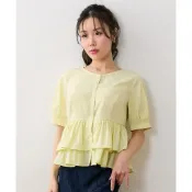 Nissen 大胸顯瘦 聯名款 2WAY荷葉邊上衣 遮肚子 氣質短袖襯衫 大尺碼女裝