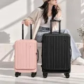 【LUHO 小旅禾】20+28吋 前開式行李箱 河馬行李箱 旅行箱 上掀式 側開式 行李箱 煞車靜音輪 2年保固