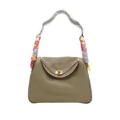 【BreezeOnline 微風精品線上】Hermes 展示品 Lindy 30 牛皮金釦手提兩用包(Etoupe大象灰)