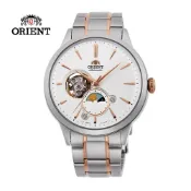 ORIENT 東方錶 SUN&MOON系列 半露空日月相錶 鋼帶款 白色 RA-AS0101S