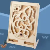 全球選品1館 生活百貨 海盜彈珠走位趣味迷宮遊戲兒童手眼協調平衡訓練木製彈珠機遊戲