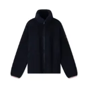 (店+)【TOMMY HILFIGER】WW0WW43223 溫暖毛絨美式潮流休閒寬鬆立領外套夾克 女款