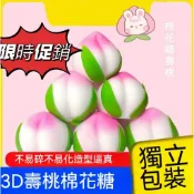 新款 糖果3D壽桃棉花糖 蛋糕裝飾 大小桃子 老人祝壽桃 可食用糖果 烘焙 擺件 商用 網紅棉花糖