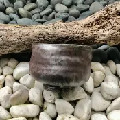 手工柴燒炫黑亮陶燒碗 陶碗 抹茶碗 湯碗 茶碗 茶杯 酒杯