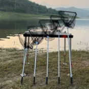 撈網 撈蟹網 撈魚網 伸縮撈網 抄網 磯撈網 海釣撈網 魚網可摺疊加厚不鏽鋼一體實心抄網頭可伸縮抄魚網巨物抄網三角網頭