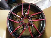 ***天下第一輪*** 全新鋁圈 887 17吋~7.5J~5孔100/114.3 高質感黑底紅面 完工價3600