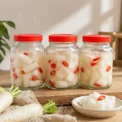 【橖果屋餐具】840cc 圓形寬口玻璃罐/醬菜罐/泡菜瓶/花瓜瓶/玻璃瓶/收納罐/萬用罐 5號瓶