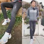 歐美熱銷 黑色丹寧牛仔褲 韓國 修身 型男 羅志祥 GD 明星藝人推薦 權志龍 Edwin 小腳褲 窄管褲 牛仔褲 韓版