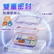💖台灣出貨💖馬卡龍配色透明藥盒 可拆分格藥品收納盒 旅行隨身小藥盒 藥分裝盒 食品膠囊收納盒防塵防漏便攜藥盒