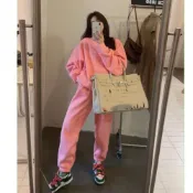 (店+)抗寒秋冬加絨加厚運動套裝女 刷毛保暖衛衣+長褲兩件套 冬季必備 限時優惠 a0059