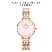 Daniel Wellington DW 手錶 Petite Melrose Lumine 28mm 星辰貝母盤珠寶式錶鏈-粉錶盤 DW00100617