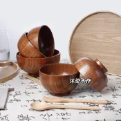 🌸好貨優選🌸日式復古實木成人碗 防燙 碗 湯碗 可愛碗 飯碗 餐具碗 漂亮的碗 飯碗 防燙 兒童碗 成人碗
