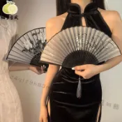 台灣出貨⚡小扇子單麵折扇古典中國風舞蹈女士夏季折扇漢服古裝竹製古風折扇