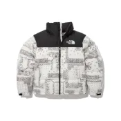 (店+)【The North Face】NJ1DN76B 北面 1996系列 Nuptse 腰果花拉鏈立領麵包羽絨服 冬季 男女同款 白色