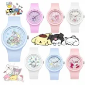 三麗鷗 No-Hard-Parts Safe Sanrio Quartz Watch 透明大號錶盤軟矽膠錶帶可愛手錶適合