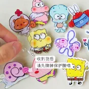 台灣✨ 可愛胸針 卡通派大星海綿寶寶胸針掛件衣服包包裝飾品情侶小禮物配飾徽章