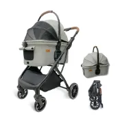 (店+)【Ni Pet 樂派特】T100 Plus分離式寵物推車(座艙分離 雙開頂篷 貓狗適用 兩色可選)