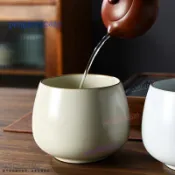 汝窯 復古 功夫茶渣缸 陶瓷茶盂 茶道收納 家用茶具 茶水缸 茶席必備 辦公茶道適用 汝窯復古陶瓷茶盂【功夫茶渣缸】