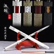 【收藏精品】龍泉劍漢劍木制長款八面漢服佩劍帶鞘竹木壹體秦劍道具古風寶劍