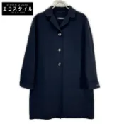 【DOKODEMO】S. max Mara 【手工編織】海軍藍 100% 羊毛切斯特大衣 【二手】