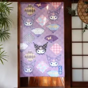 (店+)Kuromi 酷洛米 和風門簾 扇子圖案 輕鬆改變居家風格 裝飾 日本製正版 150x85cm ck244