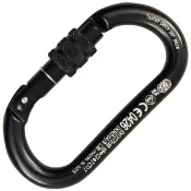 義大利 KONG 鉤環 Oval Alu Classic Screw Sleeve 鋁合金經典O型螺旋鎖扣 黑色