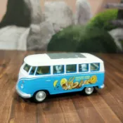 日本 限定 絕版 甜甜圈吉祥物 Mister Donut Volkswagen 復古 造型 鐵皮 巴士 車子 車